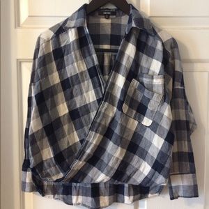 Free people plaid crossover shirt, XS